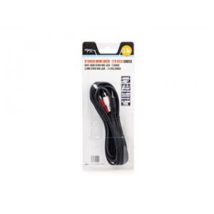 Natec stereo cabler minijack 3,5 / 2x RCA M/M (chinch), 5m, blister, NKA-0425